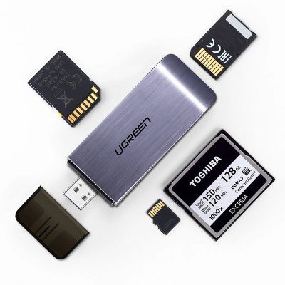 4. Ugreen SD/microSD/CF/MS Kartenleser für USB 3.0 grau (50541)