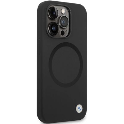 4. BMW BMHMP14LSILBK2 Hülle für iPhone 14 Pro – schwarz Signature Liquid Silicone MagSafe