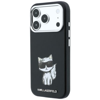 3. Karl Lagerfeld Smooth Choupette Sketch MagSafe Hülle für iPhone 18 Pro / 17 Pro / 18 Pro - Schwarz