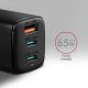 2. AXAGON ACU-DPQ65 Wandladegerät, GaN 65W, 3x Anschlüsse (USB-A + 2x USB-C), PD3.0/QC4+/PPS/Apple