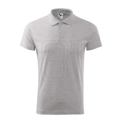5. Malfini Single J. M MLI-20203 hellgraues Melange-Poloshirt