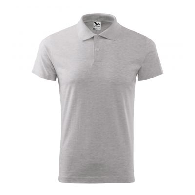 5. Malfini Single J. M MLI-20203 hellgraues Melange-Poloshirt