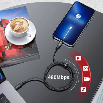 12. Acefast C4-01 Lightning – USB-C PD-Kabel 30 W 3 A 480 Mbit/s 1,8 m – Schwarz