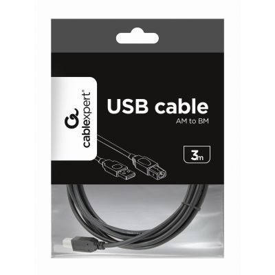3. GEMBIRD CCP-USB2-AMBM-10 Kabel (USB 2.0 Typ AM - USB 2.0 Typ BM; 3 m; schwarz)