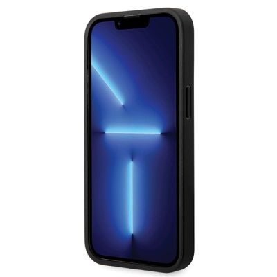 5. BMW Lederhülle mit Rautenmuster für iPhone 14 Pro – Schwarz