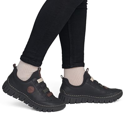 6. Rieker 57550-00 bequeme Damen-Slipper in Schwarz