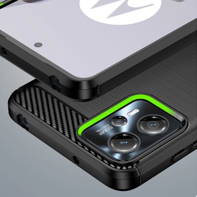 6. Carbon Case für Motorola Moto G13 flexible Silikon-Carbon-Hülle schwarz