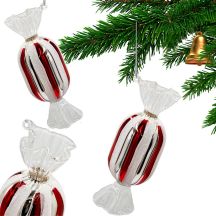 GLAS-FORMKUGEL BONBON 13 CM MICA SILBER
