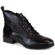 8. Filippo W PAW478A schwarze Lacklederstiefeletten mit isolierter Krokodilledersohle