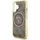 6. Guess IML Metal Glitter 4G Circle Triangle MagSafe Case für iPhone 16 - Braun