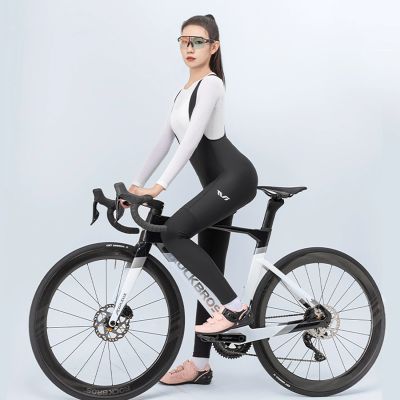 3. Rockbros YDCK005 TVI Damen-Radhose mit Trägern und Polsterung, Größe S – Schwarz