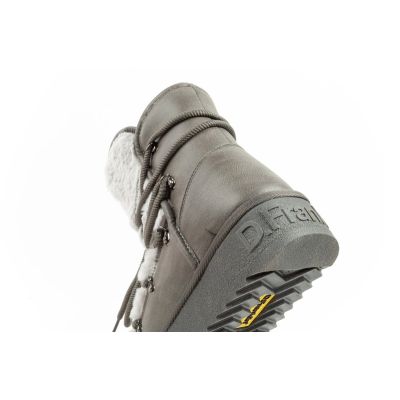 7. D.Franklin Damen Winter Schneestiefel, modisches Fellfutter, grau