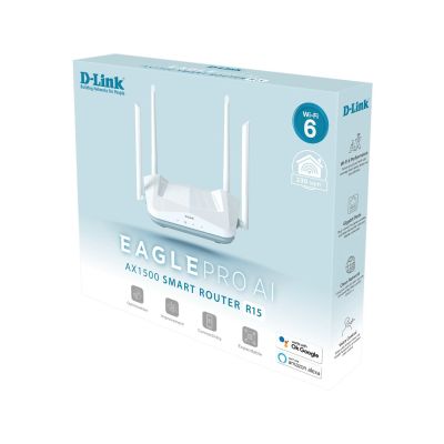 4. D-Link EAGLE PRO AI AX1500 Smart Router WLAN-Router Gigabit-Ethernet Dualband (2,4 GHz/5 GHz) Weiß