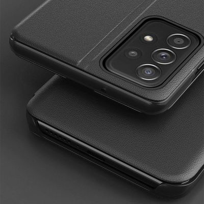 11. Eco Leather View Case elegante Hülle mit Überschlag und Standfunktion für Samsung Galaxy A73 blau