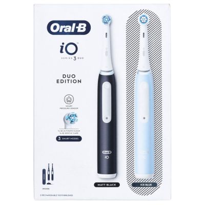 16. Braun Oral-B iO 3 Elektrische Zahnbürste DUO SCHWARZ & BLAU Set