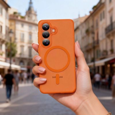 8. Tech-Protect Magmat MagSafe Hülle für Samsung Galaxy S26 - Orange Matt