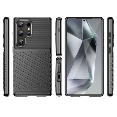 3. Thunder Case Hülle für Samsung Galaxy S25 Ultra Silikon Panzerhülle - Schwarz