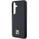6. DKNY Leather Pattern Metal Logo MagSafe-Hülle für Samsung Galaxy S24 – Schwarz