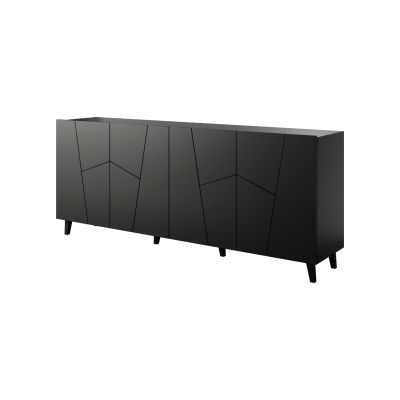 ETNA Kommode 200x42x82 schwarz matt