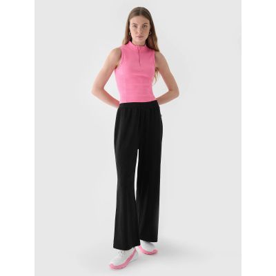 4F 4FRAW24TTROF1352-20S Velours-Jogginghose mit weitem Bein für Damen