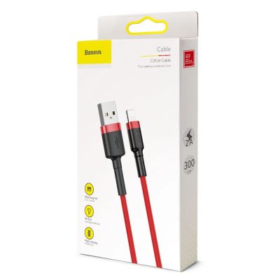 9. Baseus Cafule USB-A / Lightning 2A QC 3.0 Kabel 3 m - rot