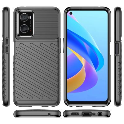 7. Thunder Case flexible gepanzerte Hülle für Oppo A76 / Oppo A36 / Realme 9i schwarz