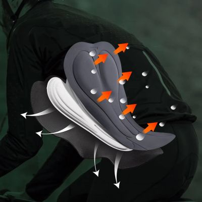 5. Rockbros YDCK012-1 Lange Fleece-Trägerhose mit Polsterung, Größe XXL – Schwarz