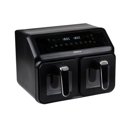 Heißluftfritteuse ALPINA 2 × 4 l, 2200 W, schwarz