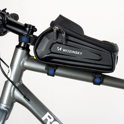 10. Wozinsky Fahrradtasche für den Rahmen, gepanzert, mit Handytasche, 1,7 l - schwarz