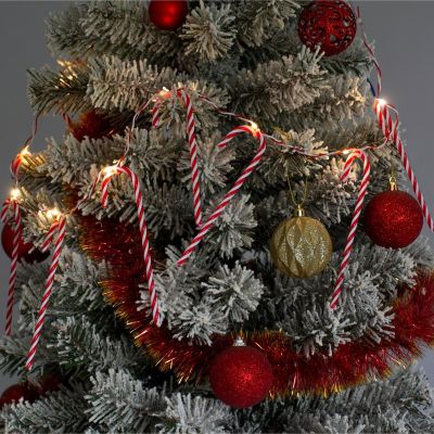 18. Girlandenlampen, 10 LED-Lollipops, Weihnachtsbaumkerzen, warmweiß, Luca
