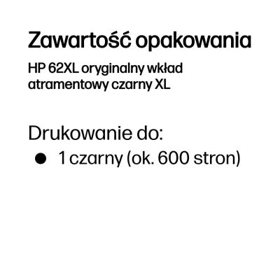 62. HP 62XL Original Schwarze XL Tintenpatrone