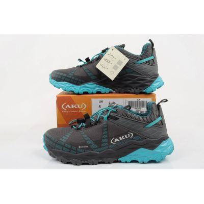 10. Aku Damen Flyrock Gore-Tex Trekking-Sportschuhe, strapazierfähig, grau-blau