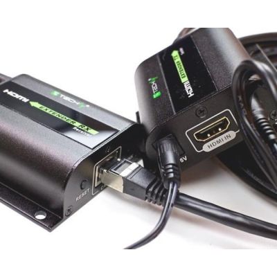 5. TECHLY HDMI-Verlängerung, HD 3D, 60 m, PO, RJ45, IR-Fernbedienung, IDATA EXT-E70I