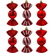 SICHERER KUNSTSTOFFKUGEL-MATRIX-BONBONS, 6 STÜCK, MICA-ROT