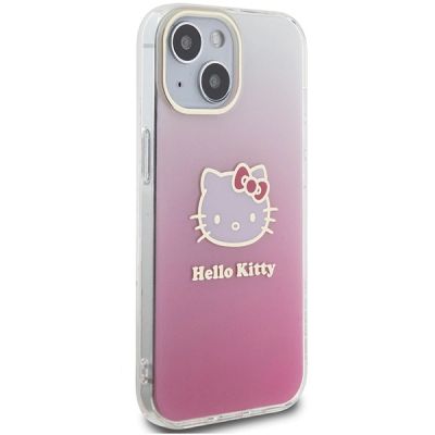 4. Hello Kitty IML Gradient Electrop Kitty Head Hülle für iPhone 15 – Rosa