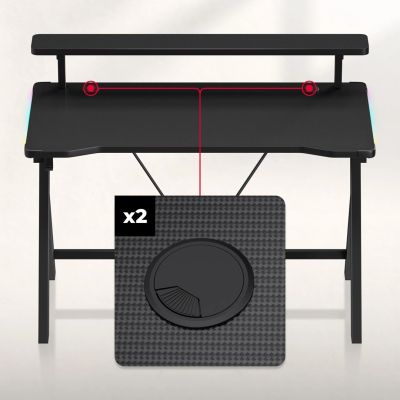 8. Huzaro Hero 1.9 RGB Schwarzer Schreibtisch