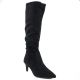 Sergio Leone KZ-28 Schwarze Wildleder-Stiefeletten mit niedrigem Absatz und Isolierung