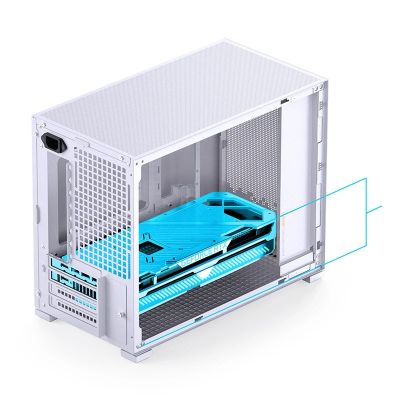 9. Jonsbo D32 STD PC-Gehäuse, Weiß, Mini-Gehäuse, mATX, gehärtetes Glas – Weiß