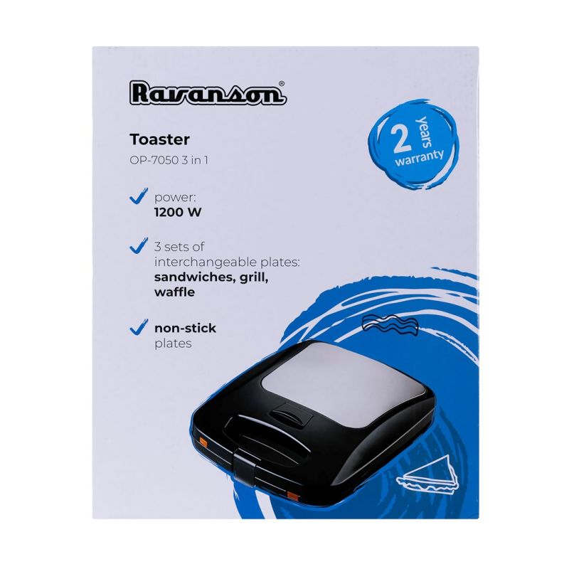 2. Ravanson OP-7050 3-in-1 Toaster (1200W; schwarz)