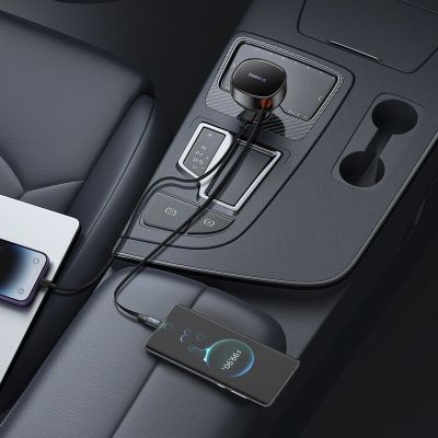 9. Baseus Enjoyment Pro 55W USB-A Kfz-Ladegerät mit einziehbarem Lightning Kabel – Schwarz