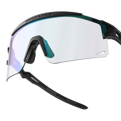 2. Rockbros Photochrome Fahrradbrille mit UV-Schutz und Korrektureinsatz - Transparent Schwarz
