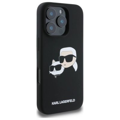 4. Karl Lagerfeld Silikonhülle Heads Print MagSafe für iPhone 16 Pro - Schwarz