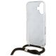 6. Guess Crossbody Cord 4G Print Hülle mit Trageband für iPhone 16 – Braun