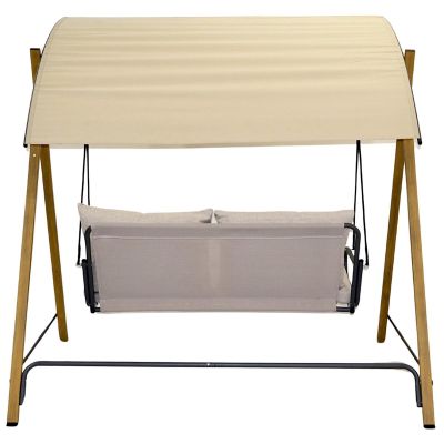 6. GARTEN- UND BALKONSCHAUKEL FÜR 2 PERSONEN 194x136x173CM SANDfarben