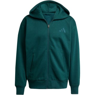 8. Herren adidas ALL SZN Fleece-Sweatshirt mit durchgehendem Reißverschluss Grün JX5101
