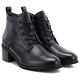 9. Schwarze, hochhackige Schnürstiefeletten aus Leder für Damen, Vinceza EN27-133107
