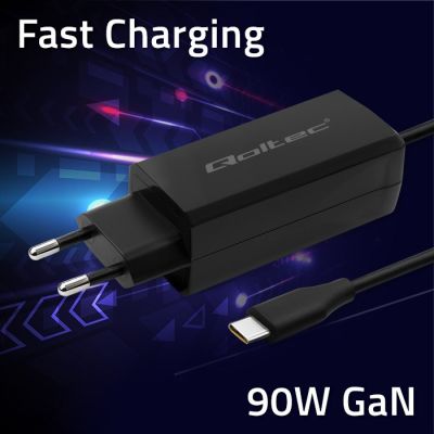 3. QOLTEC 90W GAN-Wandladegerät | 5-20V | 3-4,5A | USB-C 3.1