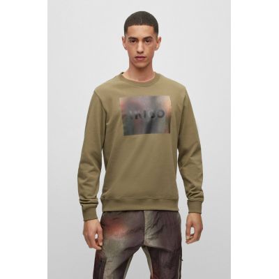 2. Hugo Boss Herren Baumwolljersey Sweatshirt mit Print, Grün (50488906-345)