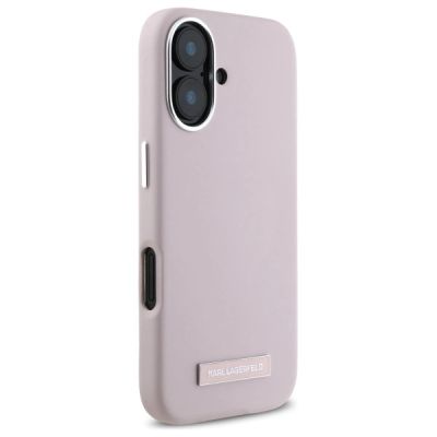 4. Karl Lagerfeld FW Metal Plate MagSafe Hülle für iPhone 16 – Rosa