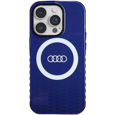 Audi IML Big Logo MagSafe Hülle für iPhone 14 Pro – blau